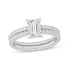 Thumbnail Image 1 of Lab-Grown Diamonds by KAY Emerald-Cut Bridal Set 1-3/8 ct tw 14K White Gold