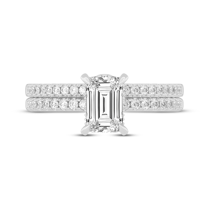 Main Image 3 of Lab-Grown Diamonds by KAY Emerald-Cut Bridal Set 1-3/8 ct tw 14K White Gold