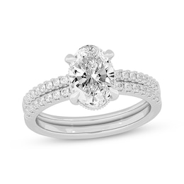 Now + Forever Lab-Grown Diamonds Oval-Cut Bridal Set 2-3/8 ct tw 14K White Gold