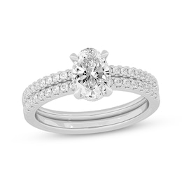 Lab-Grown Diamonds by KAY Oval-Cut Bridal Set 1-3/8 ct tw 14K White Gold