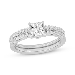 Lab-Grown Diamonds by KAY Princess-Cut Bridal Set 1-3/8 ct tw 14K White Gold