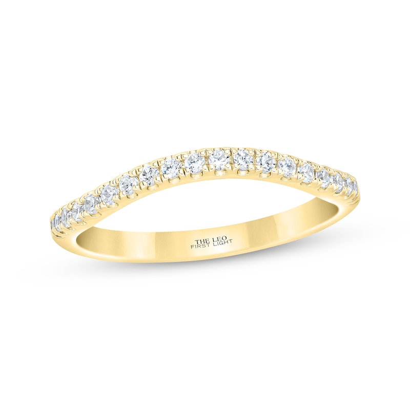 Main Image 1 of THE LEO First Light Diamond Curved Wedding Band 1/4 ct tw 14K Yellow Gold