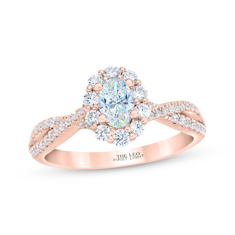 Main Image 1 of THE LEO First Light Diamond Oval-Cut Engagement Ring 1 ct tw 14K Rose Gold