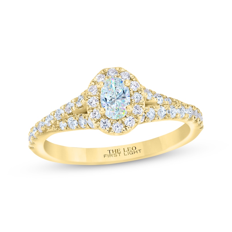 Main Image 1 of THE LEO First Light Diamond Oval-Cut Engagement Ring 3/4 ct tw 14K Yellow Gold