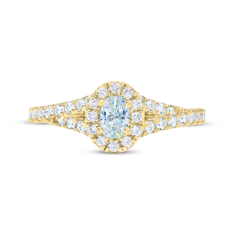 Main Image 3 of THE LEO First Light Diamond Oval-Cut Engagement Ring 3/4 ct tw 14K Yellow Gold