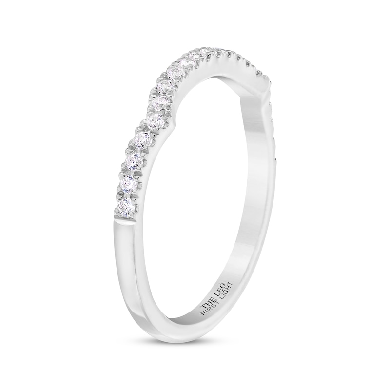 Main Image 2 of THE LEO First Light Diamond Notched Wedding Band 1/5 ct tw 14K White Gold