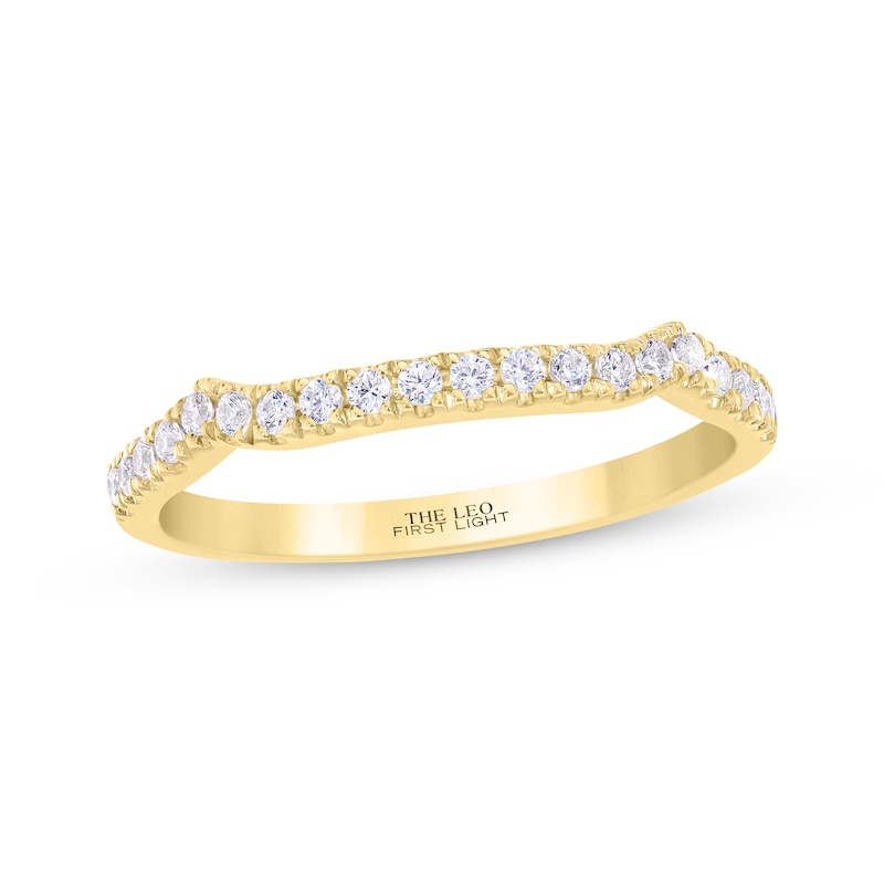 Main Image 1 of THE LEO First Light Diamond Notched Wedding Band 1/5 ct tw 14K Yellow Gold