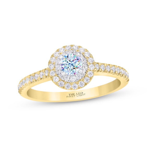 THE LEO First Light Diamond Round-Cut Engagement Ring 1/2 ct tw 14K Two-Tone Gold