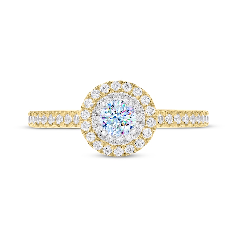 Main Image 3 of THE LEO First Light Diamond Round-Cut Engagement Ring 1/2 ct tw 14K Two-Tone Gold