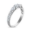 Thumbnail Image 1 of Oval & Round-Cut Diamond Three-Stone Anniversary Ring 1 ct tw 14K White Gold