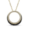 Thumbnail Image 1 of Black & White Diamond Circle Necklace 1/5 ct tw 10K Yellow Gold 18&quot;