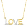 Thumbnail Image 1 of Diamond &quot;Love&quot; Necklace 1/15 ct tw 10K Yellow Gold 18&quot;