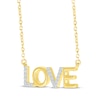 Thumbnail Image 1 of Diamond "Love" Necklace 1/15 ct tw 10K Yellow Gold 18"