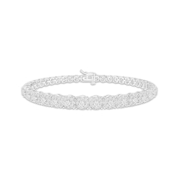 Multi-Diamond Graduated Link Bracelet 1-1/2 ct tw 10K White Gold 7&quot;