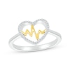Thumbnail Image 0 of Diamond Heartbeat Fashion Ring 1/15 ct tw Sterling Silver & 10K Yellow Gold