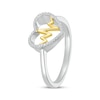 Thumbnail Image 1 of Diamond Heartbeat Fashion Ring 1/15 ct tw Sterling Silver & 10K Yellow Gold