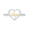 Thumbnail Image 3 of Diamond Heartbeat Fashion Ring 1/15 ct tw Sterling Silver & 10K Yellow Gold