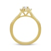 Thumbnail Image 2 of Oval-Cut Diamond Starburst Halo Engagement Ring 1/2 ct tw 14K Yellow Gold