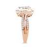 Thumbnail Image 1 of Multi-Diamond Center Teardrop Frame Engagement Ring 3/4 ct tw 14K Rose Gold