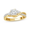 Thumbnail Image 1 of Memories Moments Magic Round-Cut Diamond Three-Stone Engagement Ring 1 ct tw 14K Yellow Gold