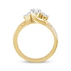 Thumbnail Image 3 of Memories Moments Magic Round-Cut Diamond Three-Stone Engagement Ring 1 ct tw 14K Yellow Gold