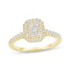 Thumbnail Image 1 of Now + Forever Multi-Diamond Cushion-Shaped Halo Engagement Ring 1/2 ct tw 10K Yellow Gold