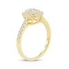 Thumbnail Image 2 of Now + Forever Multi-Diamond Cushion-Shaped Halo Engagement Ring 1/2 ct tw 10K Yellow Gold