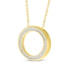 Thumbnail Image 2 of Diamond Channel Eternity Circle Necklace 1/10 ct tw 10K Yellow Gold 18&quot;