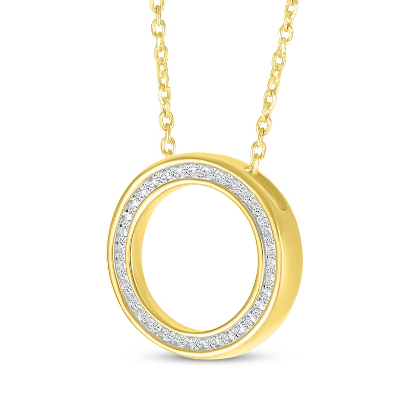 Main Image 2 of Diamond Channel Eternity Circle Necklace 1/10 ct tw 10K Yellow Gold 18&quot;