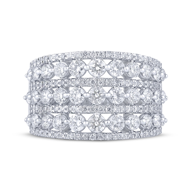 Main Image 4 of Diamond Multi-Row Ring 2 ct tw 10K White Gold