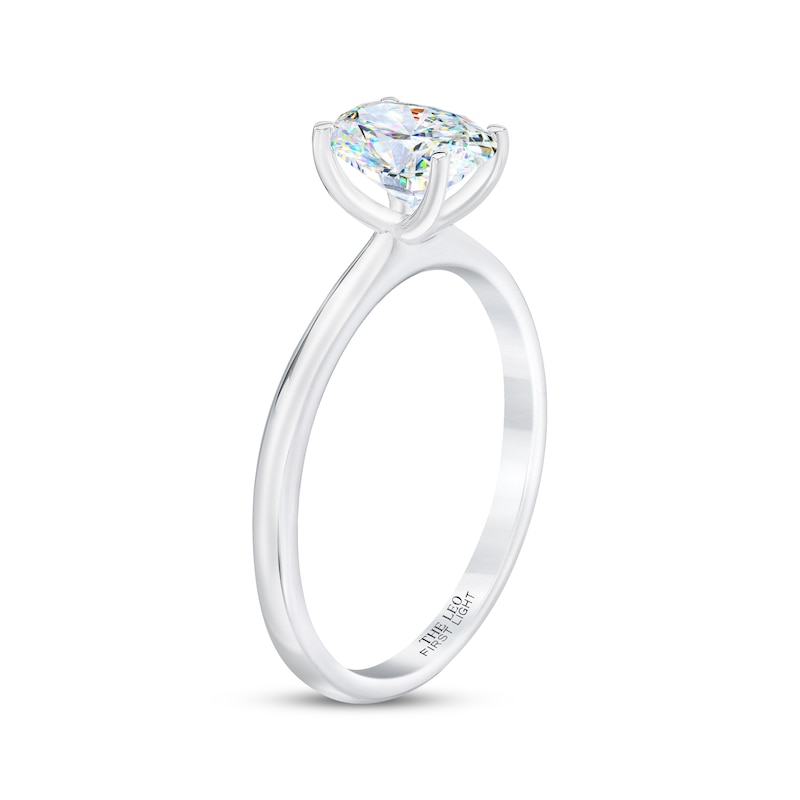 Main Image 2 of THE LEO First Light Diamond Oval-Cut Solitaire Engagement Ring 1 ct tw 14K White Gold