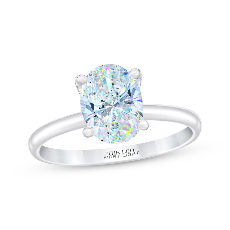 Main Image 1 of THE LEO First Light Diamond Oval-Cut Solitaire Engagement Ring 2 ct tw 14K White Gold