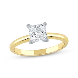 Colorless Diamond Solitaire 1 ct Princess-cut 14K White Gold (F/I1