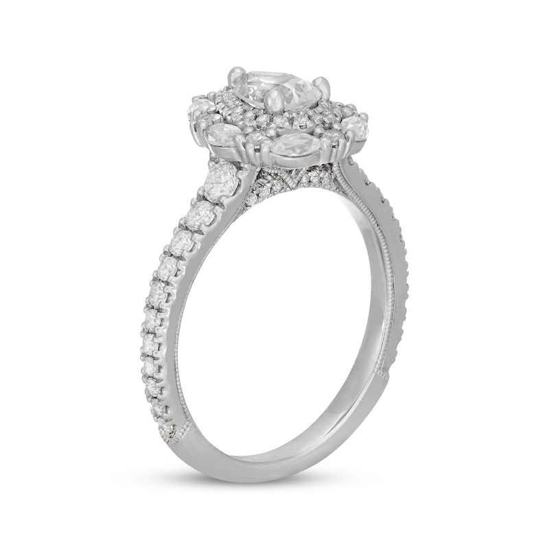 Main Image 2 of Neil Lane Pear-Shaped Diamond Double Frame Engagement Ring 1-1/3 ct tw 14K White Gold