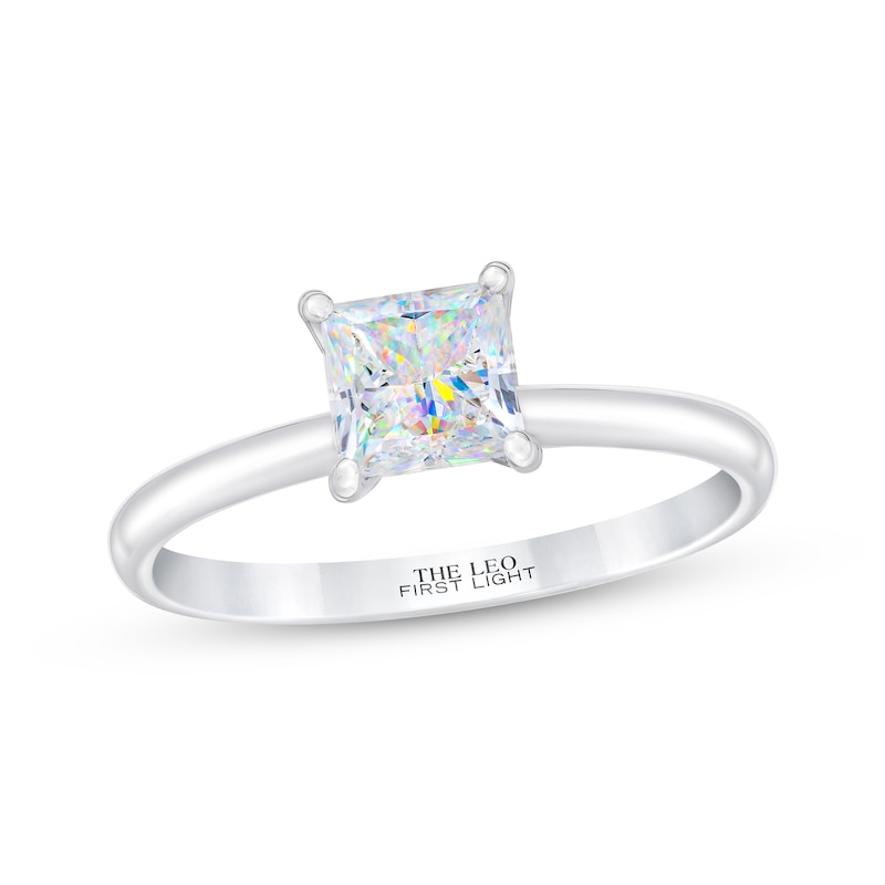 Main Image 1 of THE LEO First Light Diamond Princess-Cut Solitaire Engagement Ring 1/2 ct tw 14K White Gold (I/I1)