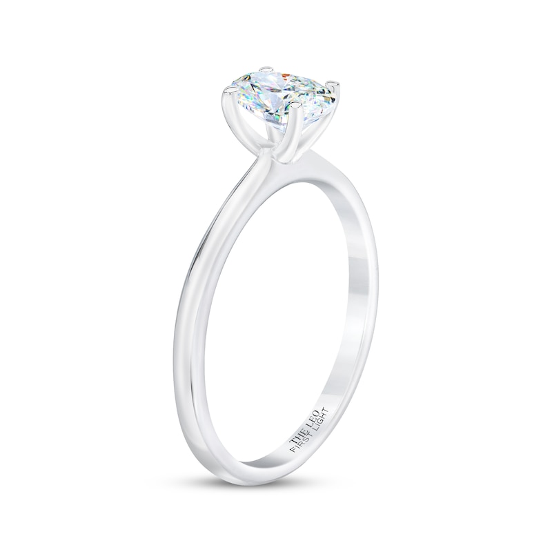 THE LEO First Light Diamond Oval-Cut Solitaire Engagement Ring 1/2 ct tw 14K White Gold (I/I1)