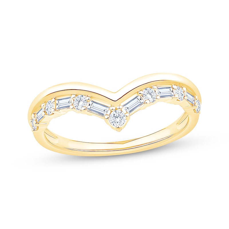 Diamond Chevron Ring 1/3 ct tw 14K Yellow Gold