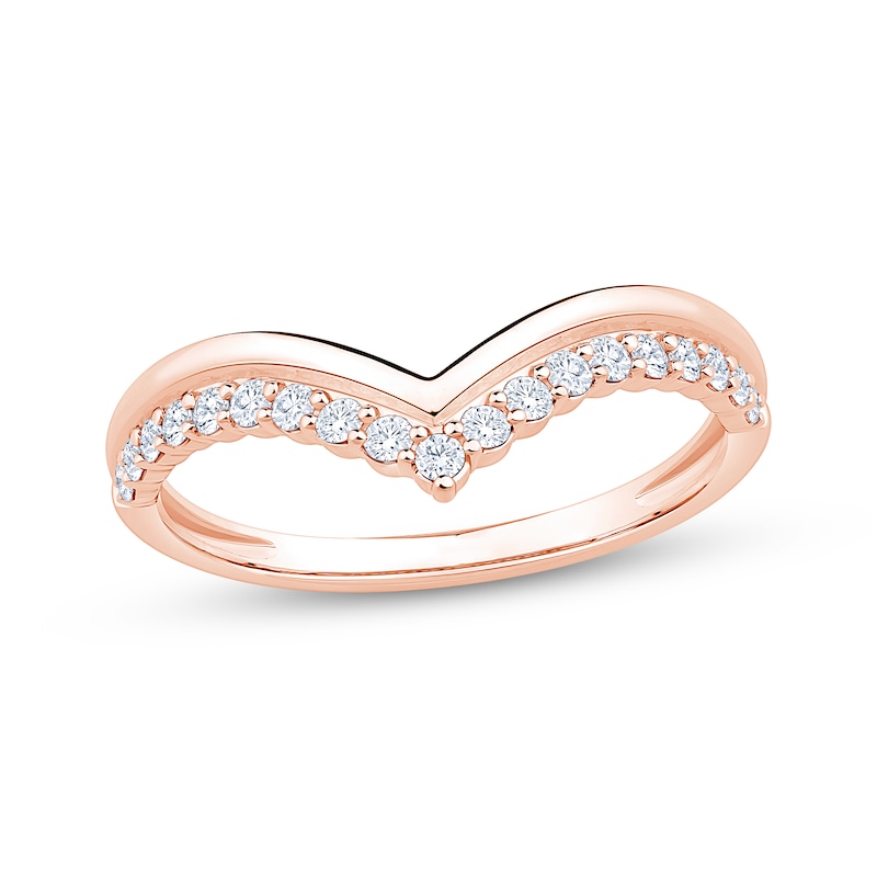 Main Image 1 of Diamond Chevron Ring 1/4 ct tw 14K Rose Gold