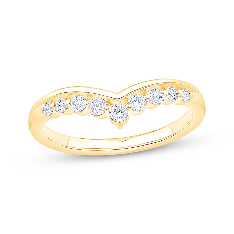 Main Image 1 of Diamond Chevron Ring 1/4 ct tw 14K Yellow Gold