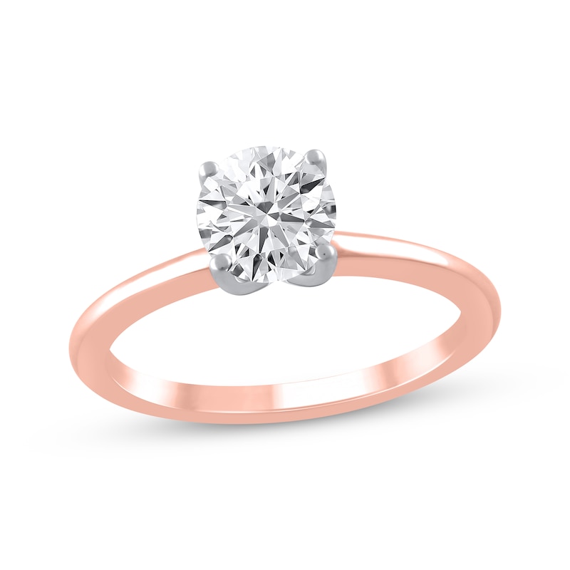 Main Image 1 of Lab-Grown Diamonds by KAY Round-Cut Solitaire Engagement Ring 3/4 ct tw 14K Rose Gold (F/SI2)