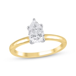 Lab-Created Diamonds by KAY Pear-Shaped Solitaire Engagement Ring 1 ct tw 14K Yellow Gold (F/SI2) (F/SI2)