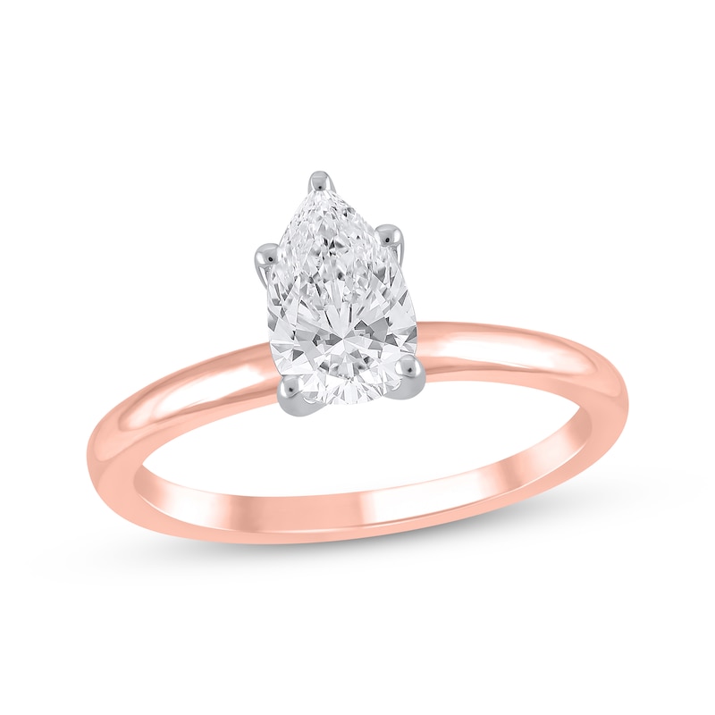 Main Image 1 of Lab-Grown Diamonds by KAY Pear-Shaped Solitaire Engagement Ring 1 ct tw 14K Rose Gold (F/SI2) (F/SI2)