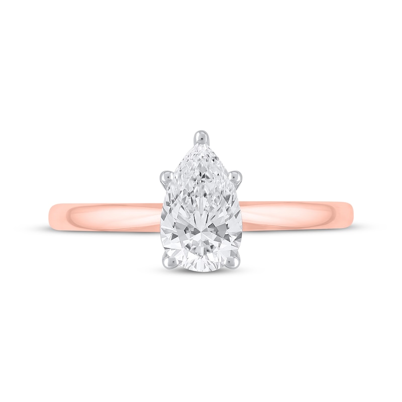 Main Image 3 of Lab-Grown Diamonds by KAY Pear-Shaped Solitaire Engagement Ring 1 ct tw 14K Rose Gold (F/SI2) (F/SI2)