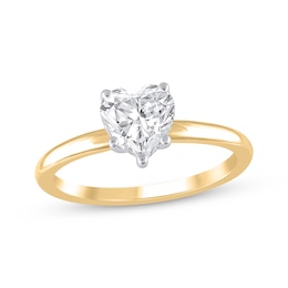 Lab-Created Diamonds by KAY Heart-Shaped Solitaire Engagement Ring 1 ct tw 14K Yellow Gold (F/SI2) (F/SI2)