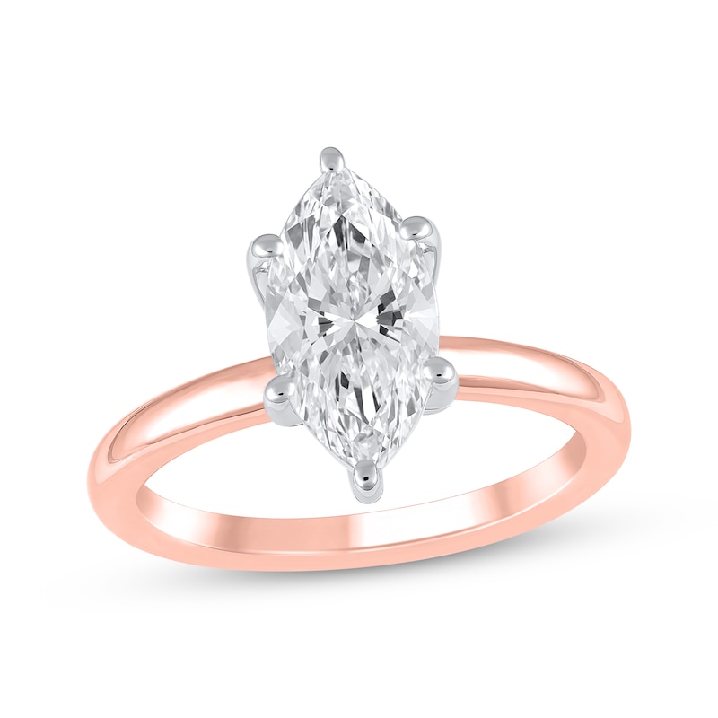 Main Image 1 of Now + Forever Lab-Grown Diamonds Marquise-Cut Solitaire Engagement Ring 2 ct tw 14K Rose Gold (F/SI2) (F/SI2)