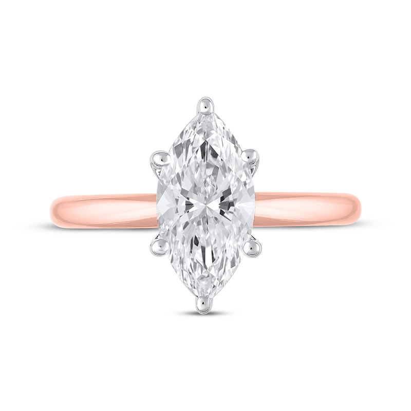 Main Image 3 of Now + Forever Lab-Grown Diamonds Marquise-Cut Solitaire Engagement Ring 2 ct tw 14K Rose Gold (F/SI2) (F/SI2)