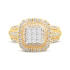 Thumbnail Image 3 of Princess-Cut Multi-Diamond Center Engagement Ring 1 ct tw 10K Yellow Gold