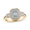 Thumbnail Image 1 of Princess-Cut Diamond Double Octagon Frame Engagement Ring 1/2 ct tw 14K Yellow Gold