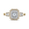 Thumbnail Image 3 of Princess-Cut Diamond Double Octagon Frame Engagement Ring 1/2 ct tw 14K Yellow Gold