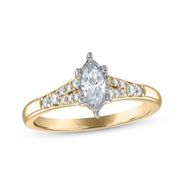 Now + Forever Marquise-Cut Diamond Engagement Ring 1/2 ct tw 14K Yellow Gold